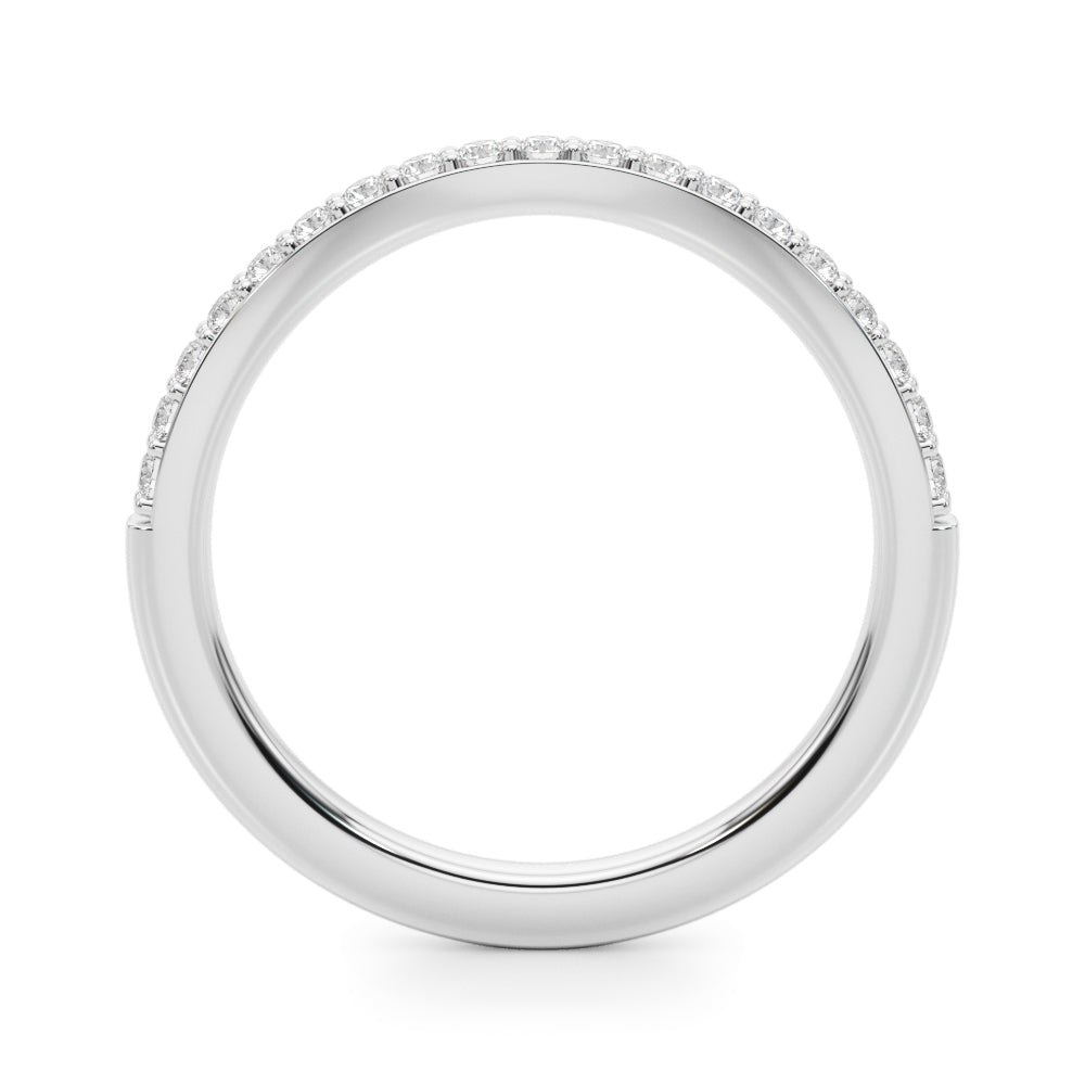 Curved Diamond Half Eternity Ring in Gold & Platinum