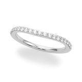 Curved Diamond Half Eternity Ring in Gold & Platinum