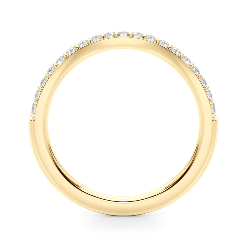 Curved Half Eternity Ring in Gold & Platinum