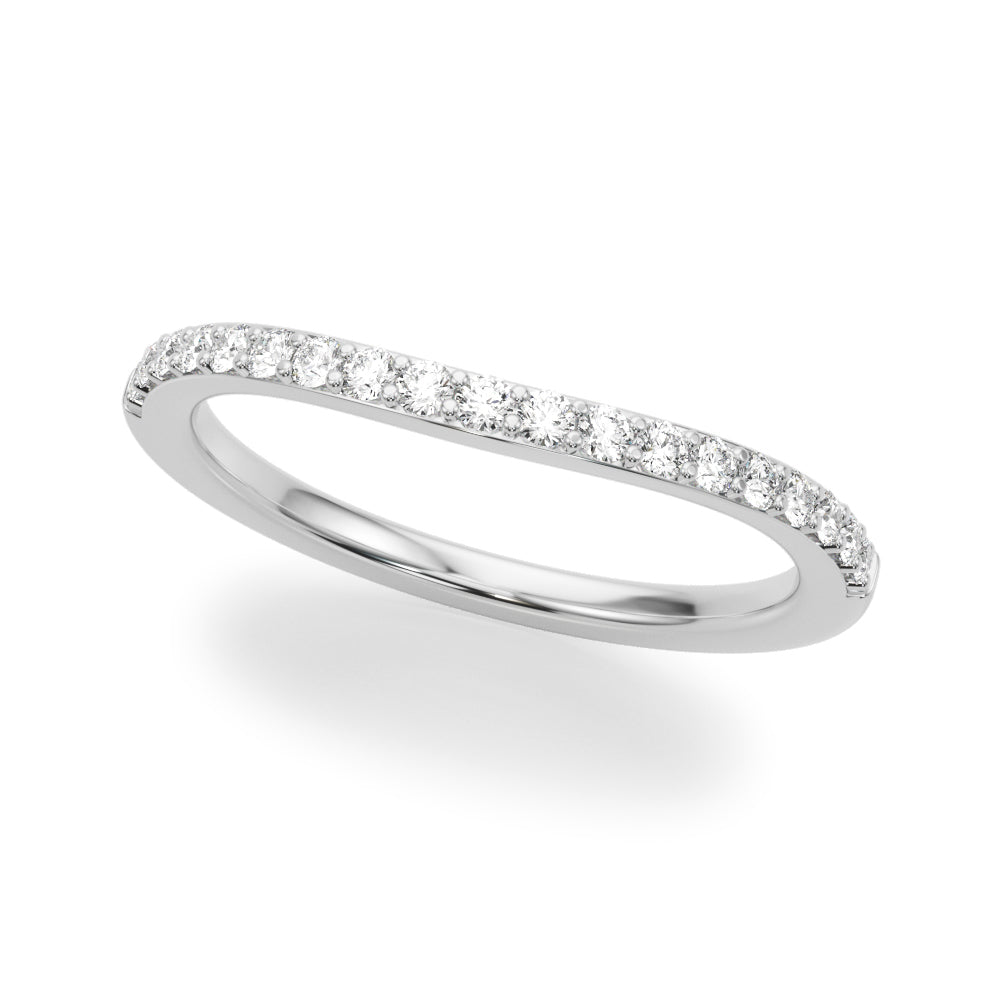 Curved Half Eternity Ring in Gold & Platinum
