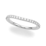 Curved Half Eternity Ring in Gold & Platinum