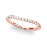 Curved Half Eternity Ring in Gold & Platinum