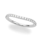 Curved Half Eternity Ring in Gold & Platinum