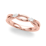 Crossing Diamond Half Eternity Ring in Gold & Platinum
