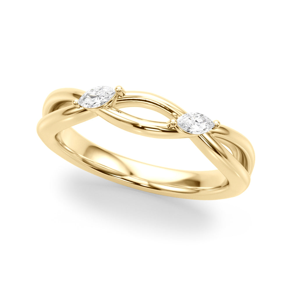 Crossing Diamond Half Eternity Ring in Gold & Platinum