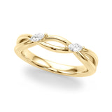 Crossing Diamond Half Eternity Ring in Gold & Platinum