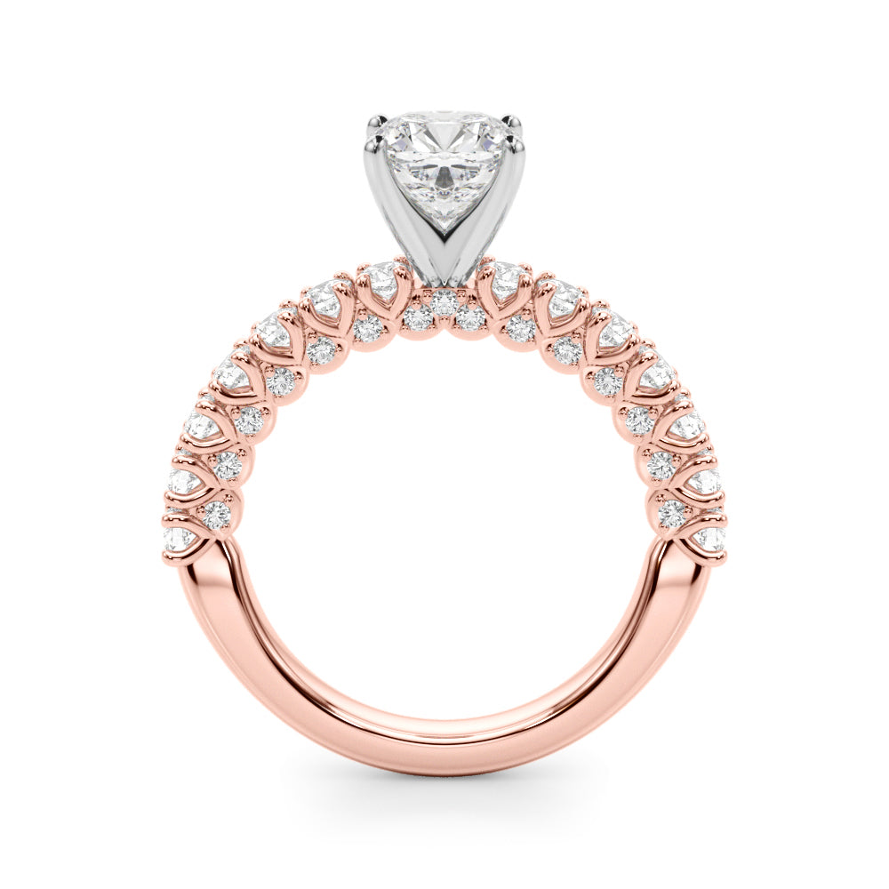 Cherished Sidestone Round Diamond Engagement Ring — 9K/18K Gold & Platinum