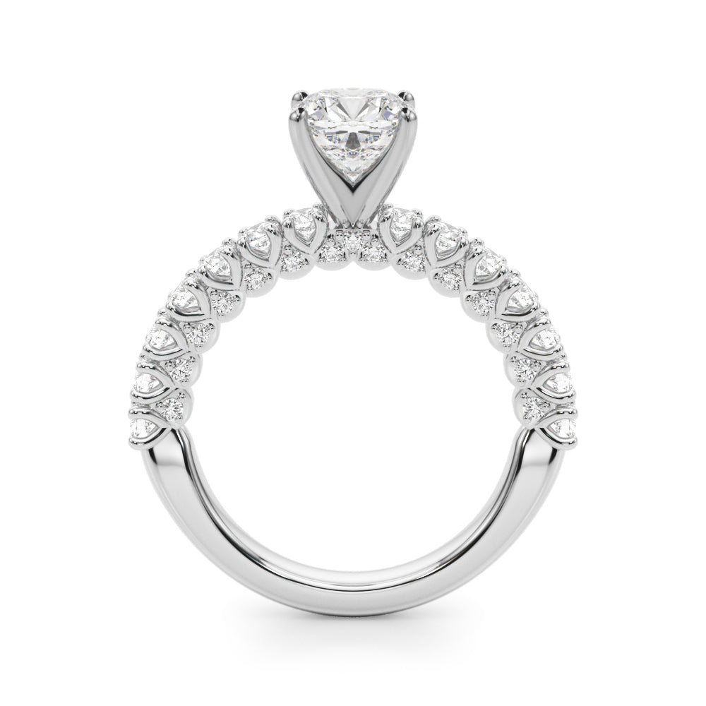Cherished Sidestone Round Diamond Engagement Ring — 9K/18K Gold & Platinum