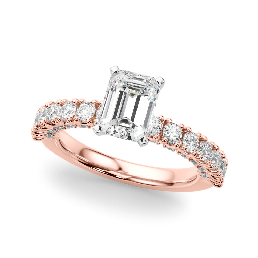 Cherished Sidestone Round Diamond Engagement Ring — 9K/18K Gold & Platinum