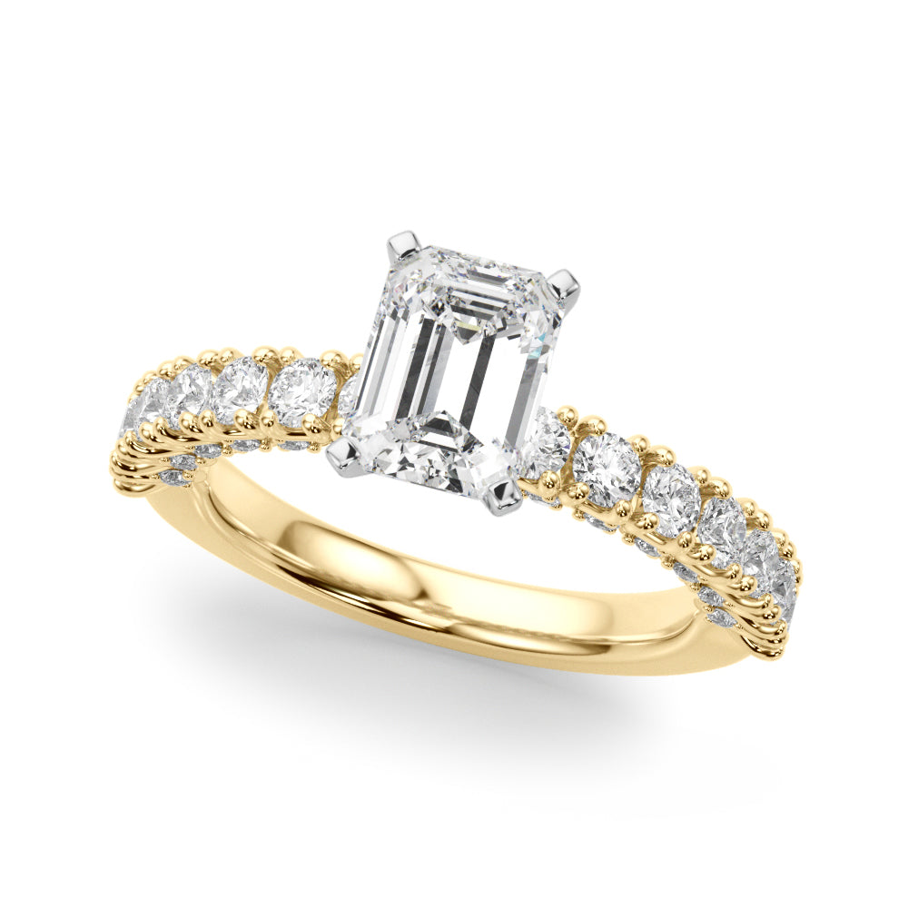 Cherished Sidestone Round Diamond Engagement Ring — 9K/18K Gold & Platinum