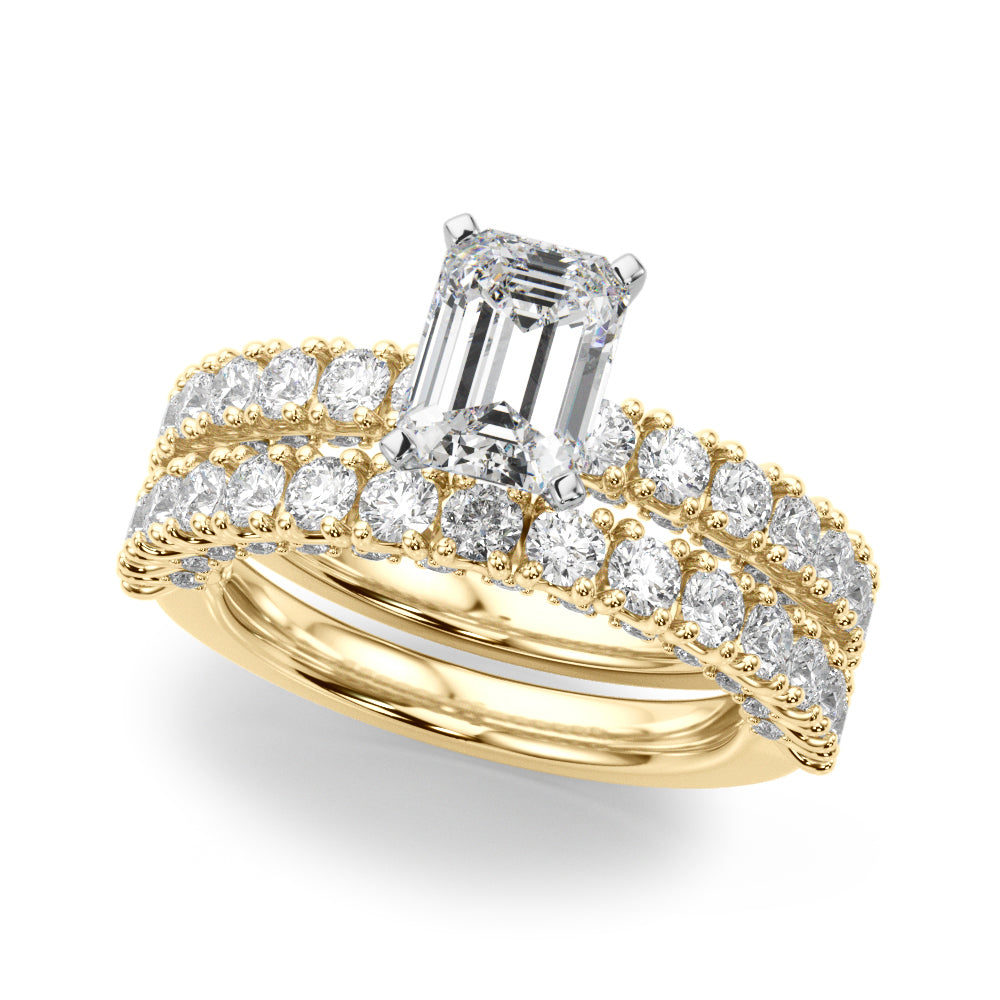 Cherished Sidestone Round Diamond Engagement Ring — 9K/18K Gold & Platinum