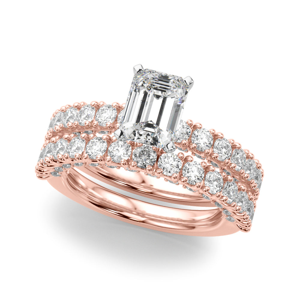 Cherished Sidestone Round Diamond Engagement Ring — 9K/18K Gold & Platinum