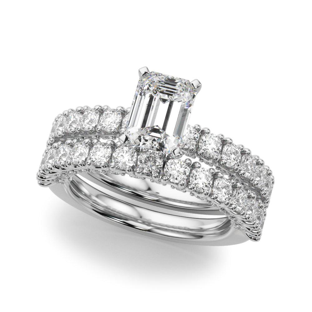 Cherished Sidestone Round Diamond Engagement Ring — 9K/18K Gold & Platinum