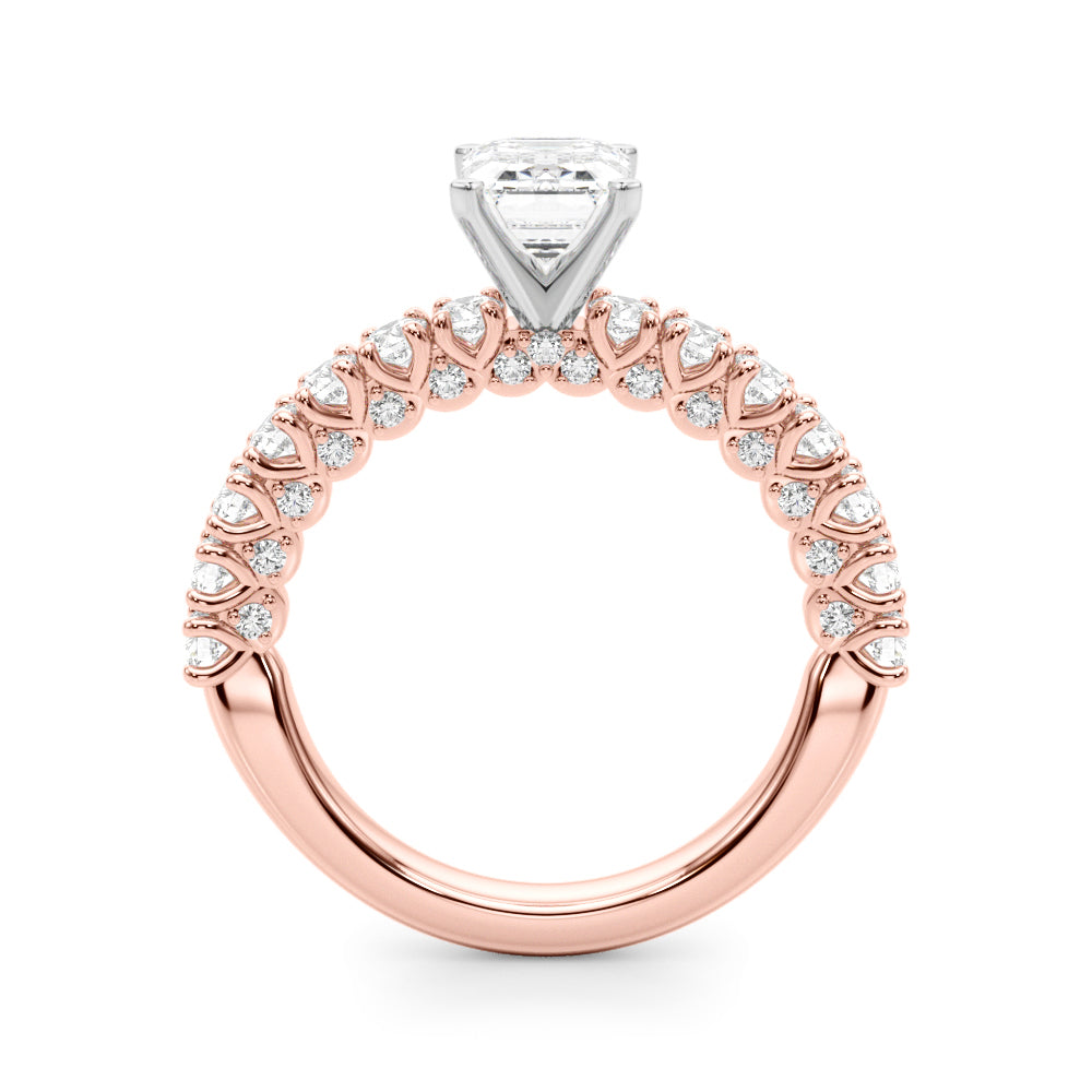 Cherished Sidestone Round Diamond Engagement Ring — 9K/18K Gold & Platinum