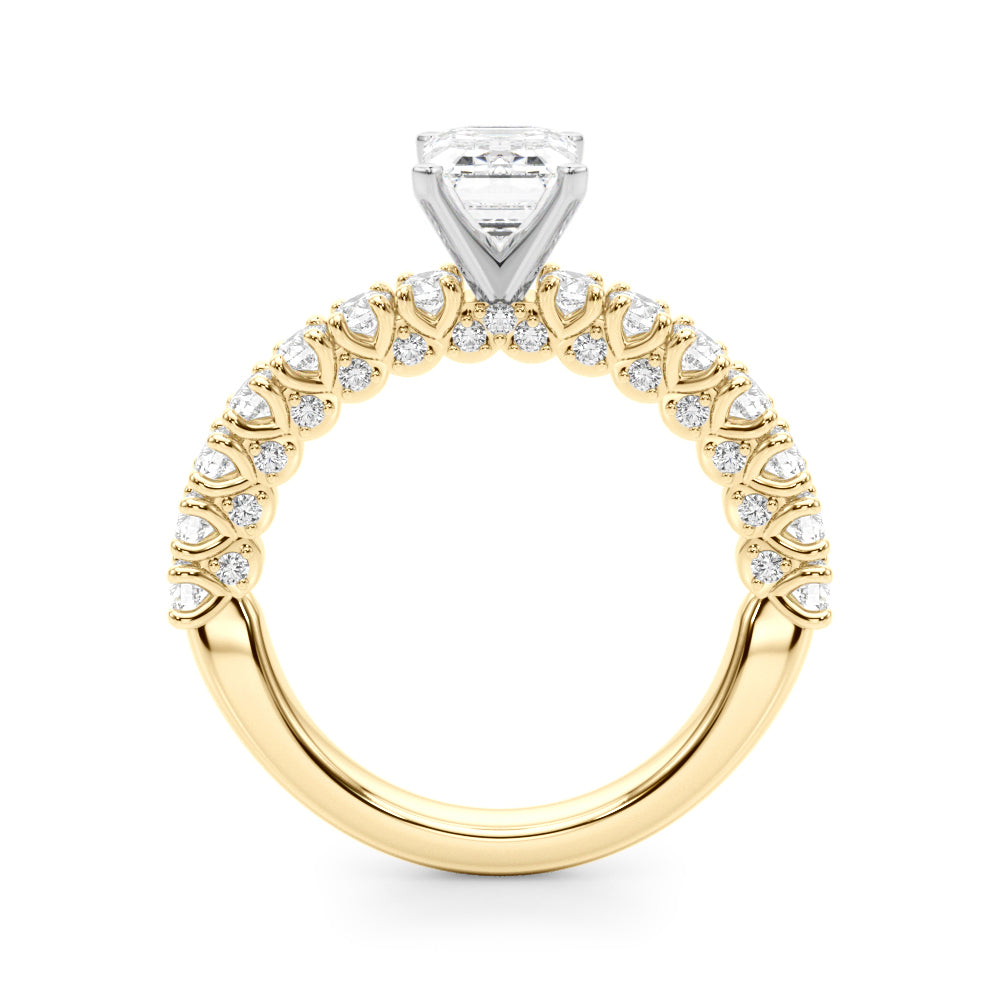 Cherished Sidestone Round Diamond Engagement Ring — 9K/18K Gold & Platinum