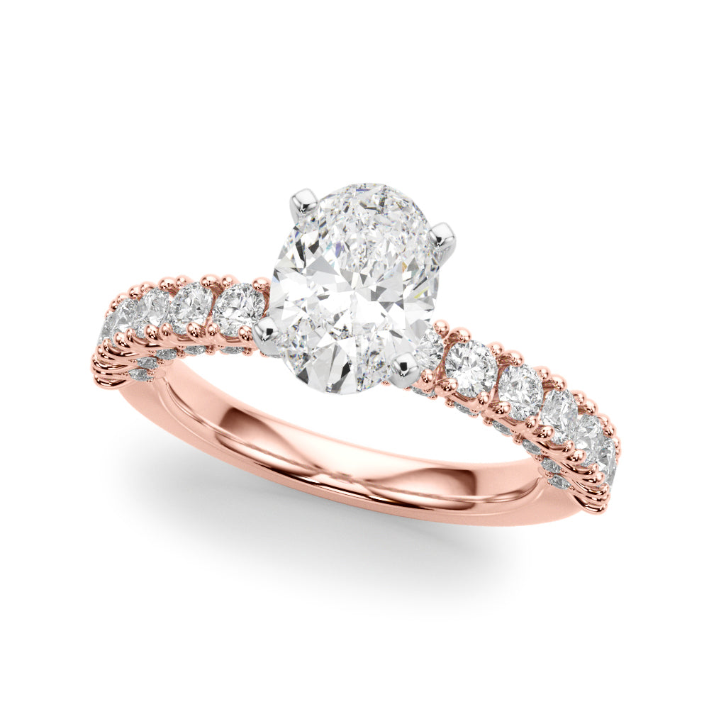 Cherished Sidestone Round Diamond Engagement Ring — 9K/18K Gold & Platinum