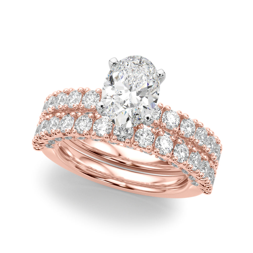 Cherished Sidestone Round Diamond Engagement Ring — 9K/18K Gold & Platinum