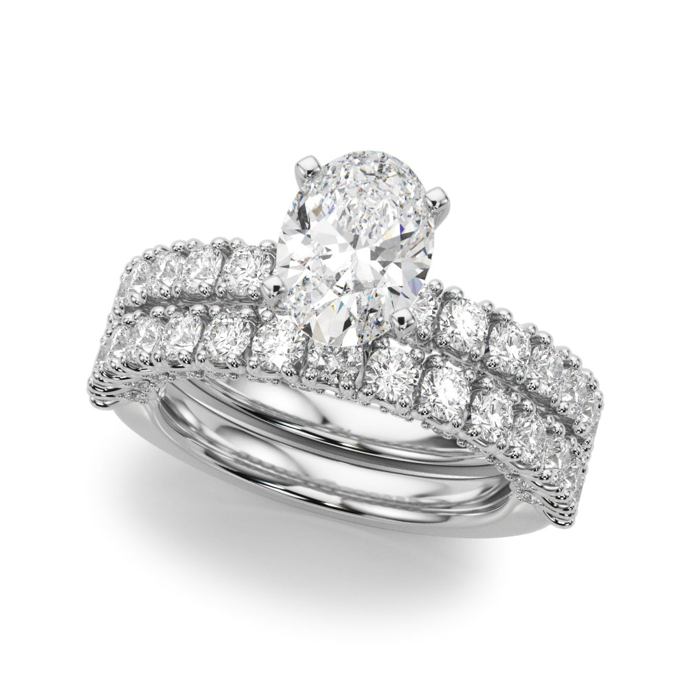 Cherished Sidestone Round Diamond Engagement Ring — 9K/18K Gold & Platinum