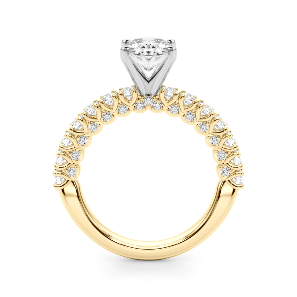 Cherished Sidestone Round Diamond Engagement Ring — 9K/18K Gold & Platinum