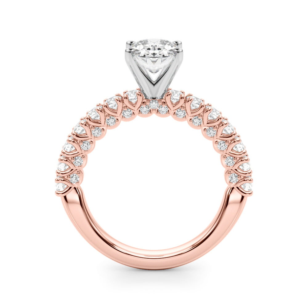 Cherished Sidestone Round Diamond Engagement Ring — 9K/18K Gold & Platinum