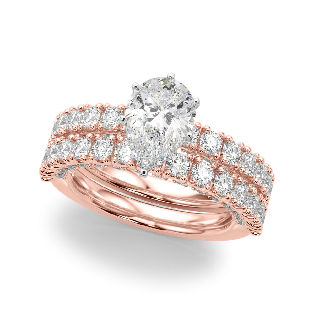 Cherished Sidestone Round Diamond Engagement Ring — 9K/18K Gold & Platinum