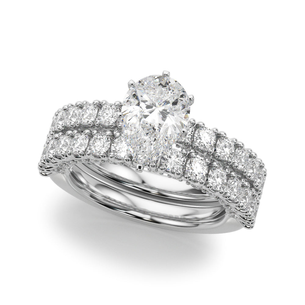Cherished Sidestone Round Diamond Engagement Ring — 9K/18K Gold & Platinum