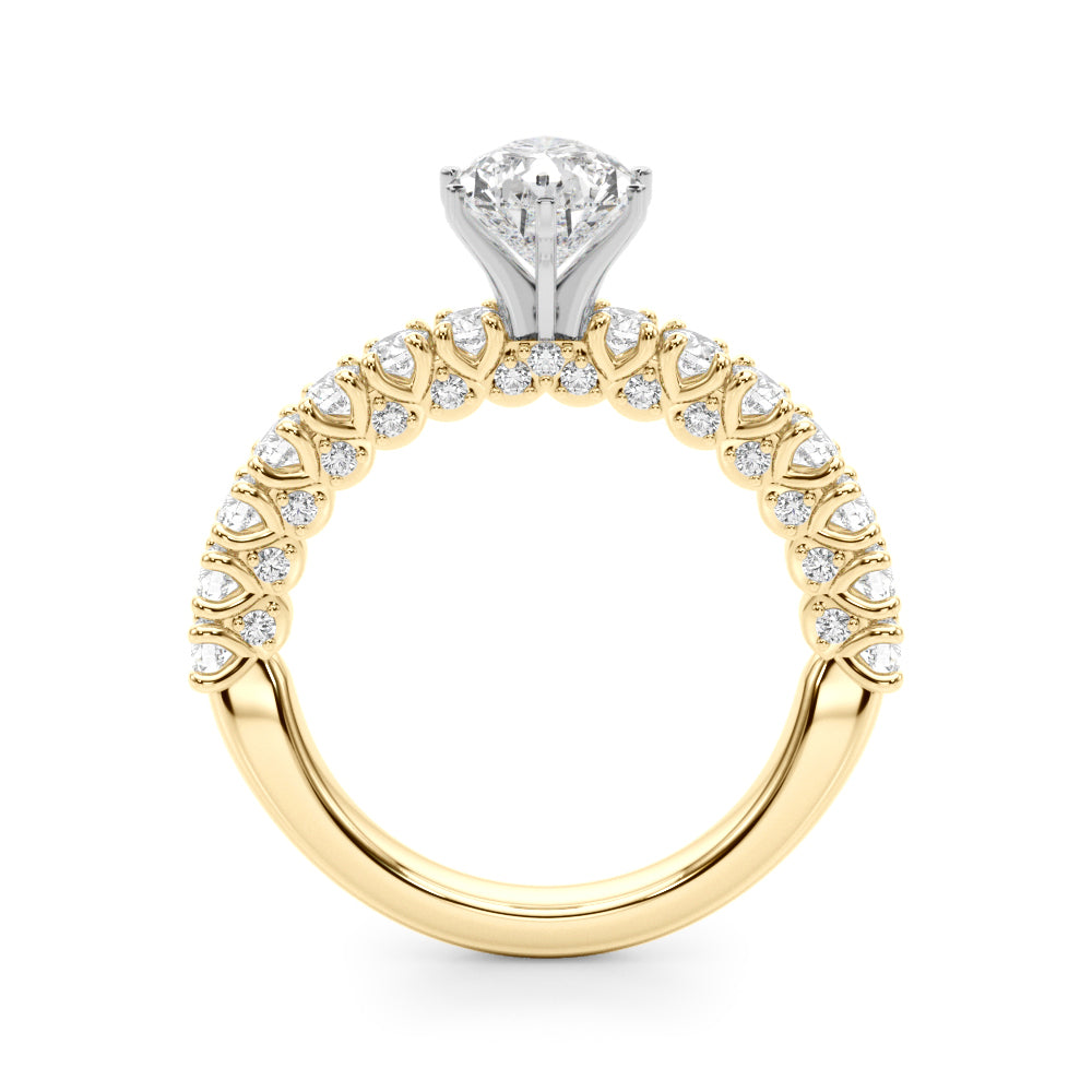 Cherished Sidestone Round Diamond Engagement Ring — 9K/18K Gold & Platinum