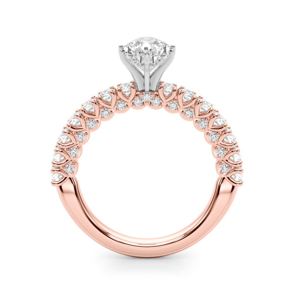 Cherished Sidestone Round Diamond Engagement Ring — 9K/18K Gold & Platinum