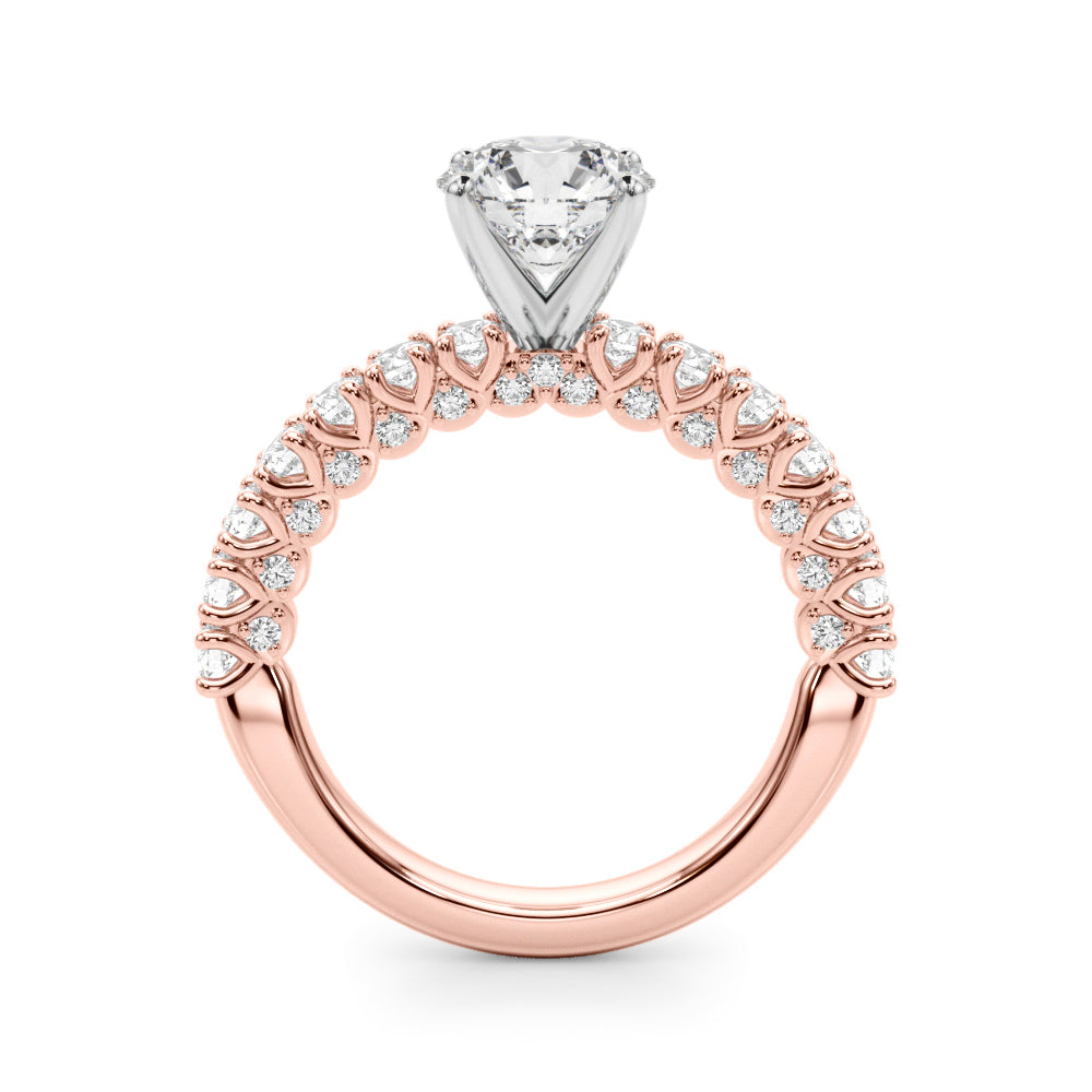 Cherished Sidestone Round Diamond Engagement Ring — 9K/18K Gold & Platinum