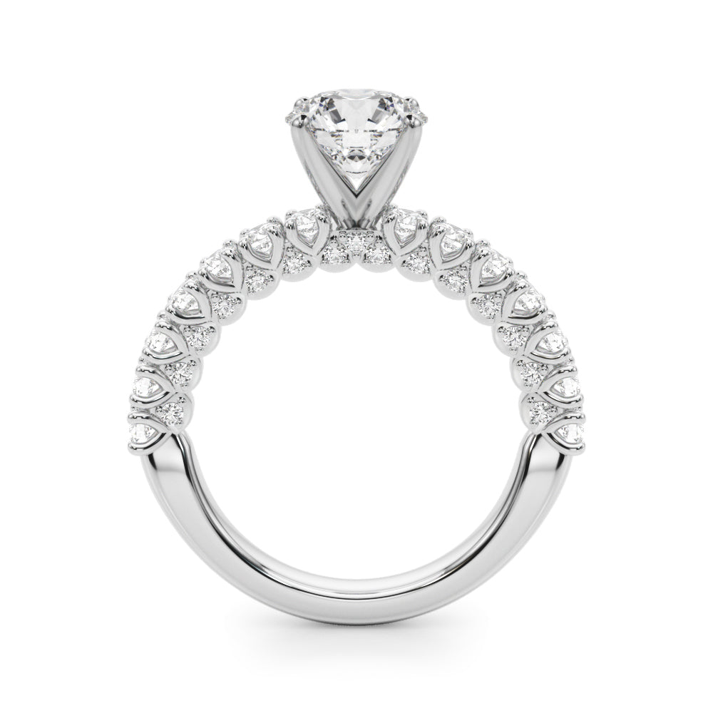 Cherished Sidestone Round Diamond Engagement Ring — 9K/18K Gold & Platinum