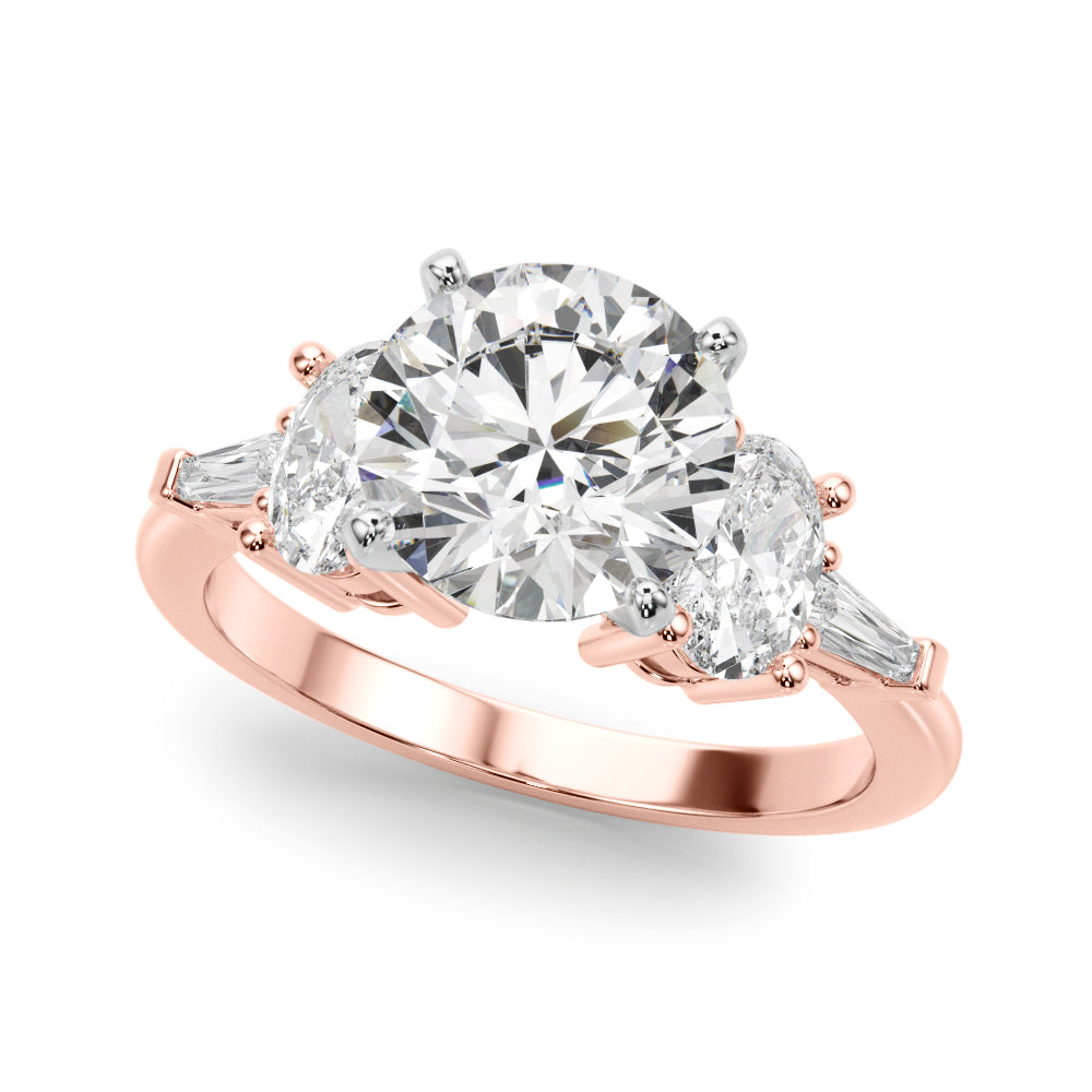 Iconic Tapered Baguette Sides Oval Diamond Engagement Ring — 9K/18K Gold & Platinum