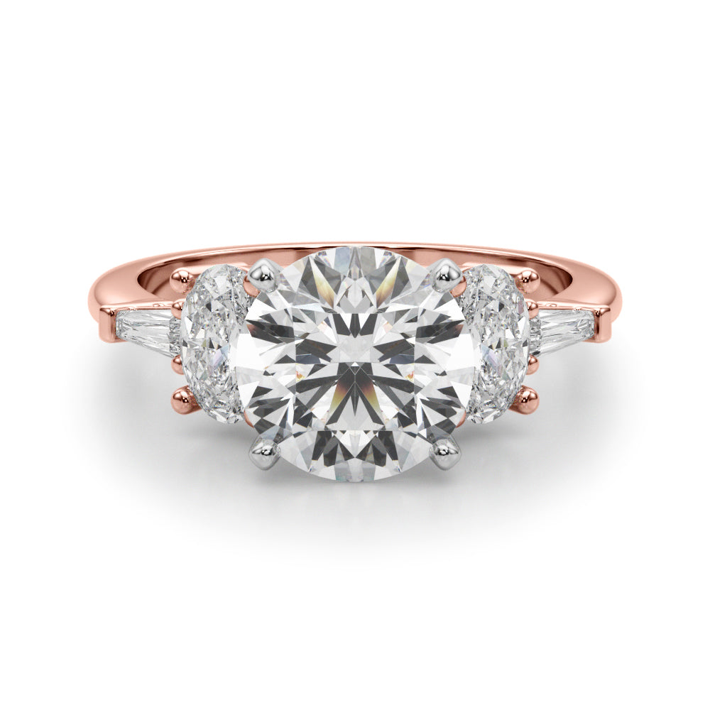 Iconic Tapered Baguette Sides Oval Diamond Engagement Ring — 9K/18K Gold & Platinum