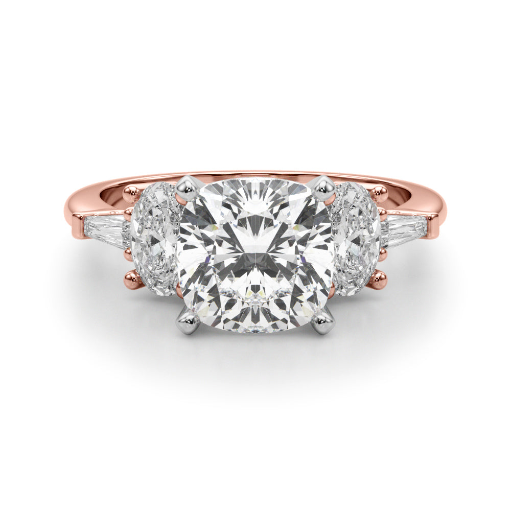 Iconic Tapered Baguette Sides Oval Diamond Engagement Ring — 9K/18K Gold & Platinum