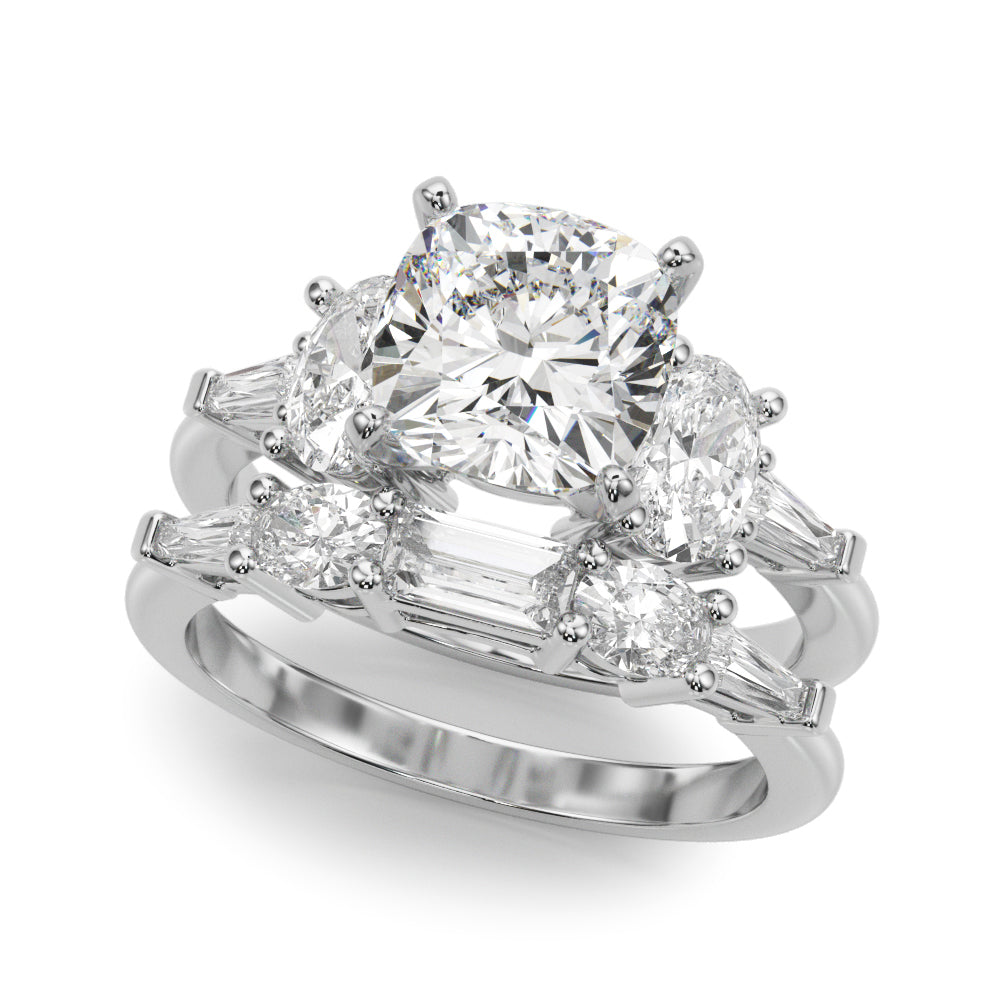 Iconic Tapered Baguette Sides Oval Diamond Engagement Ring — 9K/18K Gold & Platinum