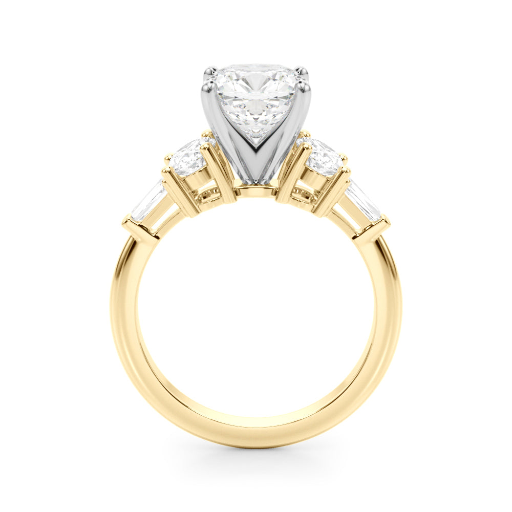 Iconic Tapered Baguette Sides Oval Diamond Engagement Ring — 9K/18K Gold & Platinum
