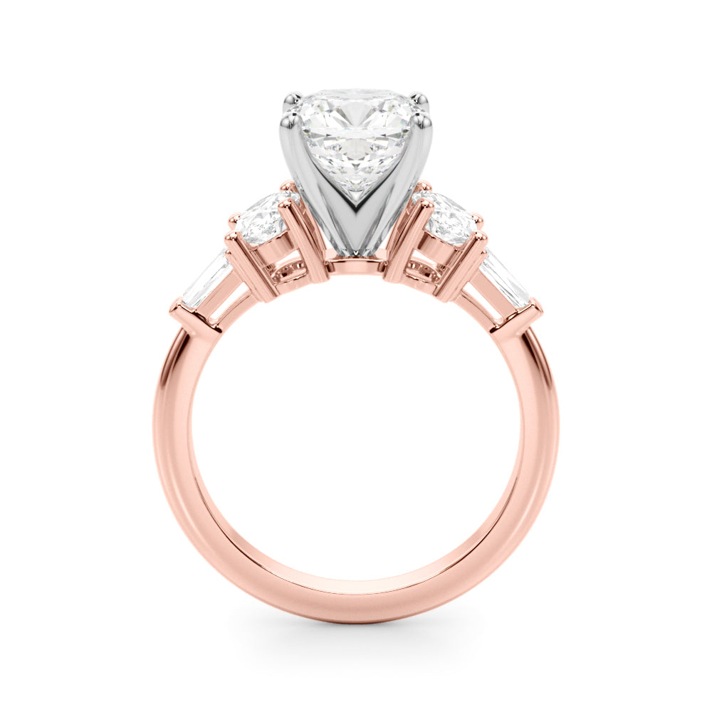 Iconic Tapered Baguette Sides Oval Diamond Engagement Ring — 9K/18K Gold & Platinum