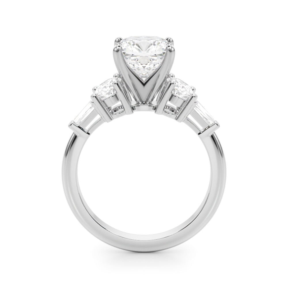 Iconic Tapered Baguette Sides Oval Diamond Engagement Ring — 9K/18K Gold & Platinum