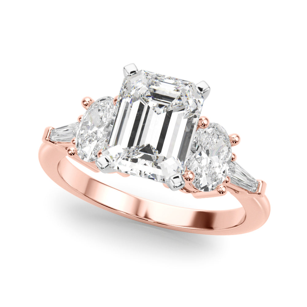 Iconic Tapered Baguette Sides Oval Diamond Engagement Ring — 9K/18K Gold & Platinum