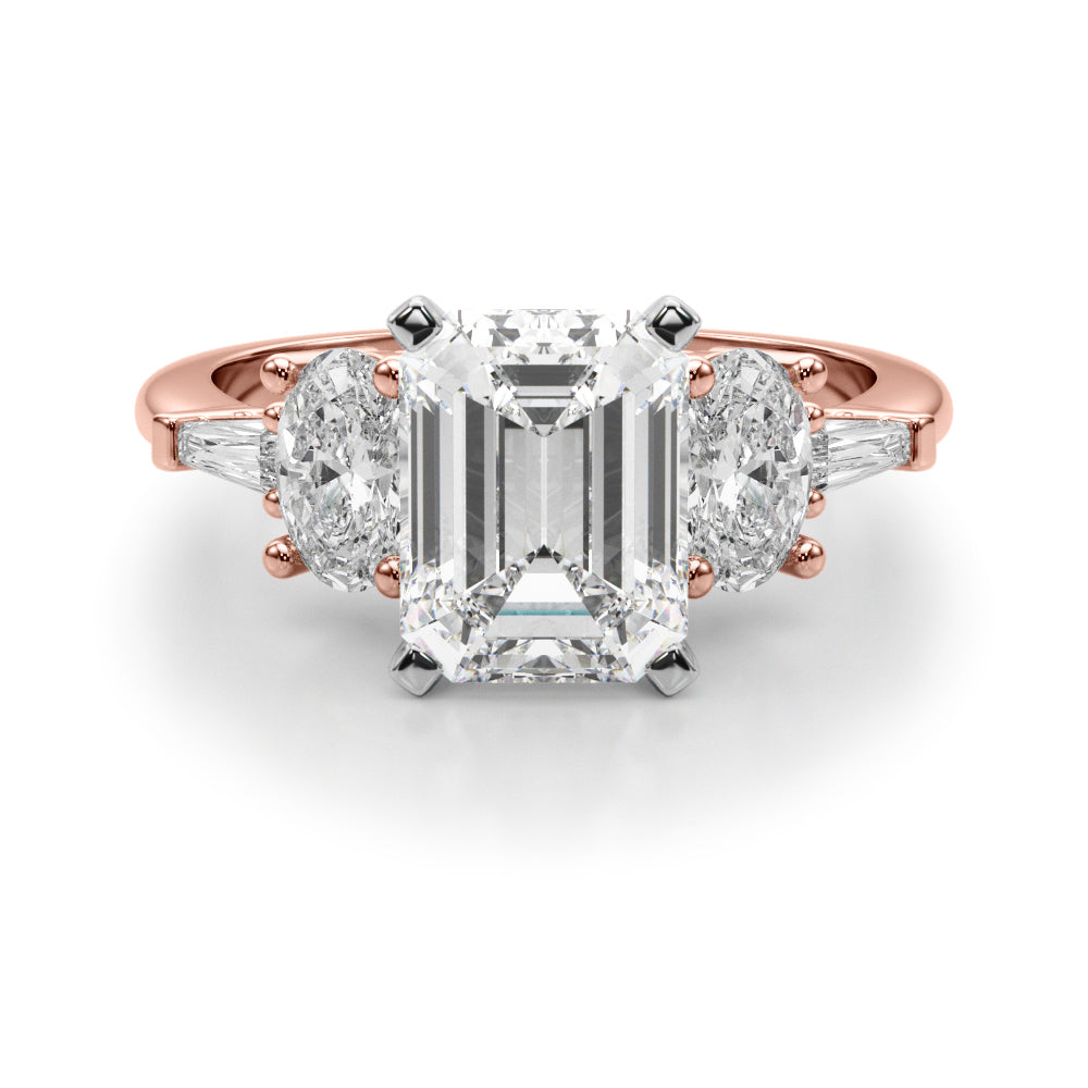 Iconic Tapered Baguette Sides Oval Diamond Engagement Ring — 9K/18K Gold & Platinum