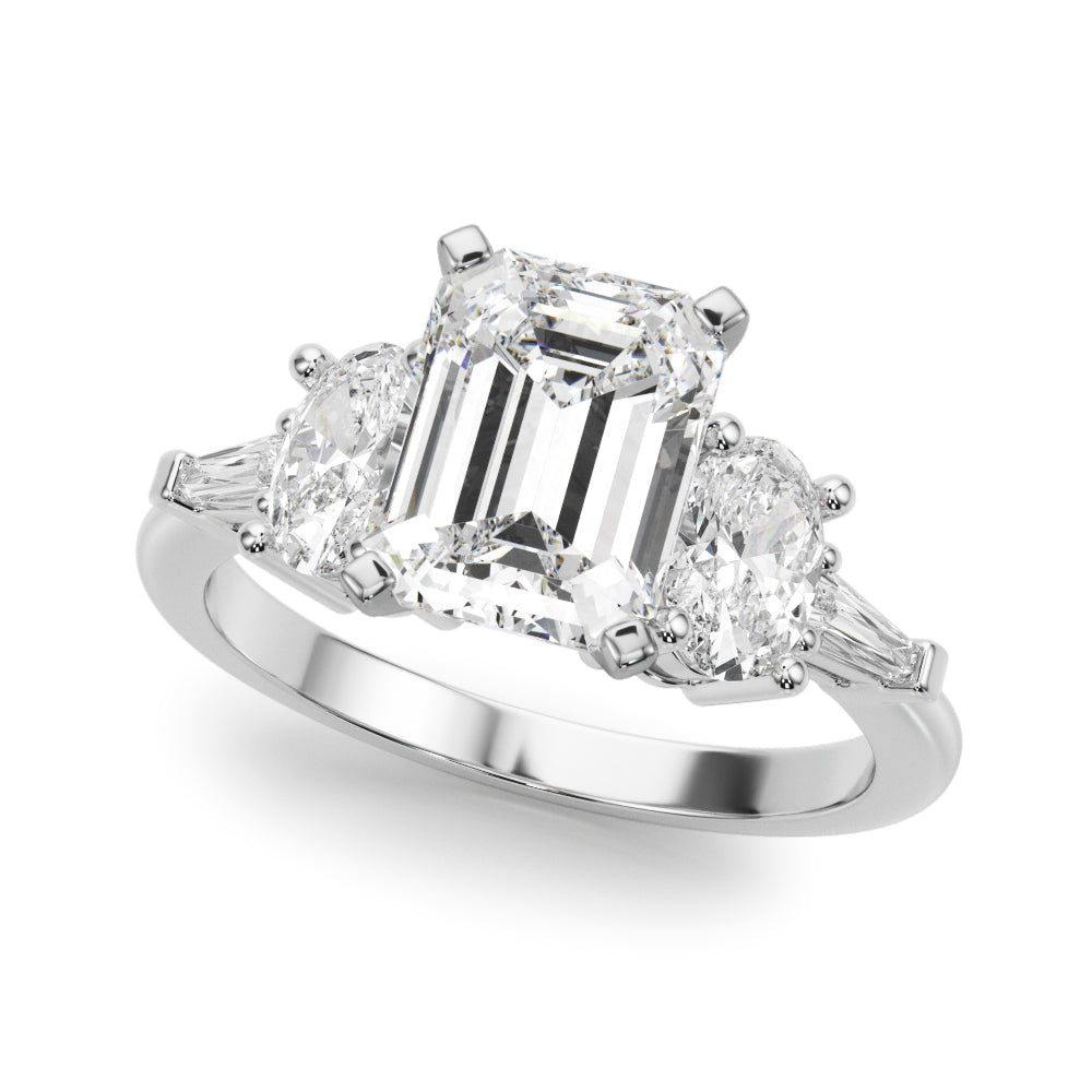 Iconic Tapered Baguette Sides Oval Diamond Engagement Ring — 9K/18K Gold & Platinum