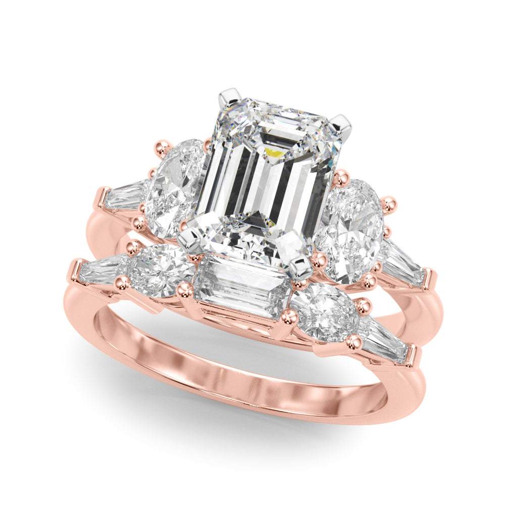 Iconic Tapered Baguette Sides Oval Diamond Engagement Ring — 9K/18K Gold & Platinum