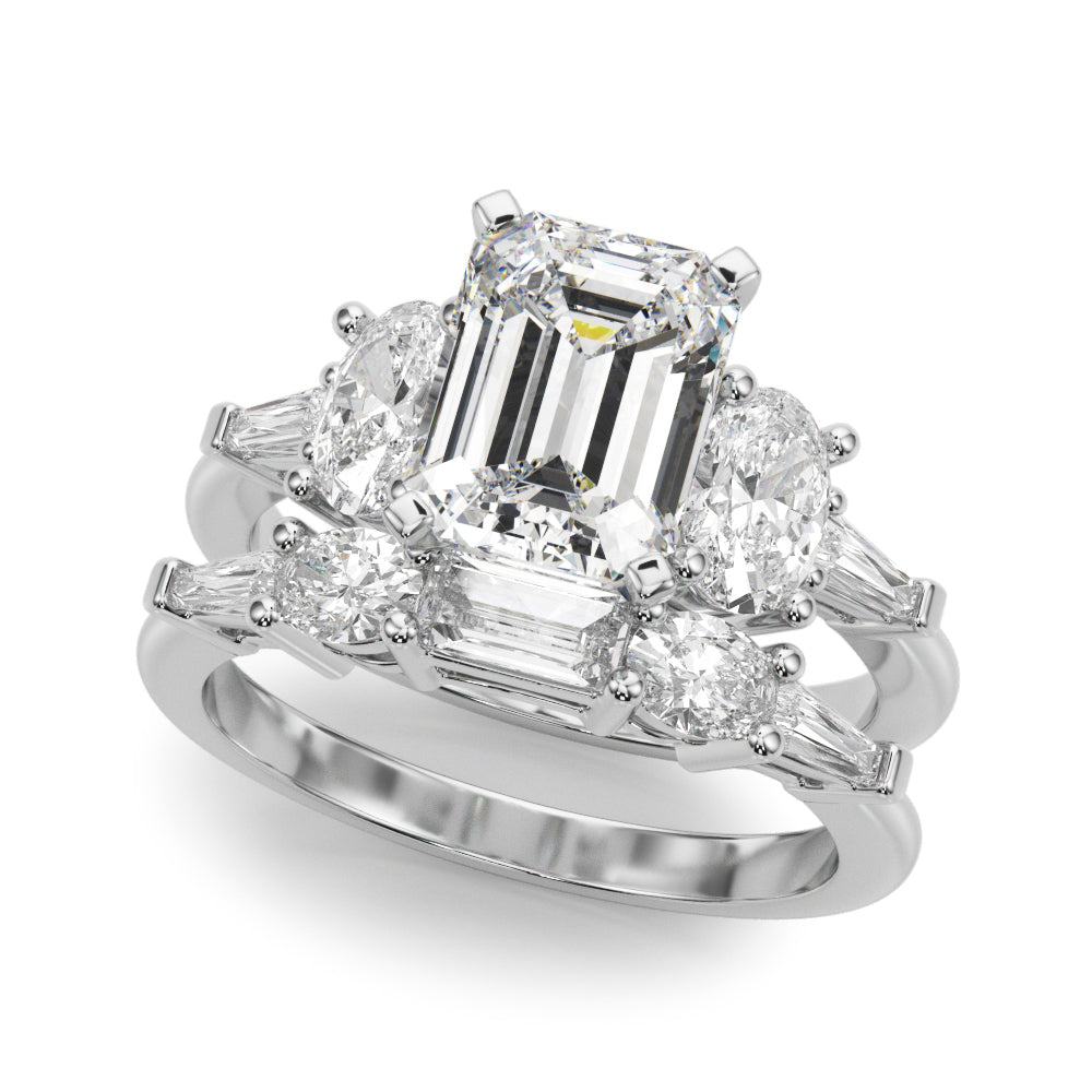Iconic Tapered Baguette Sides Oval Diamond Engagement Ring — 9K/18K Gold & Platinum