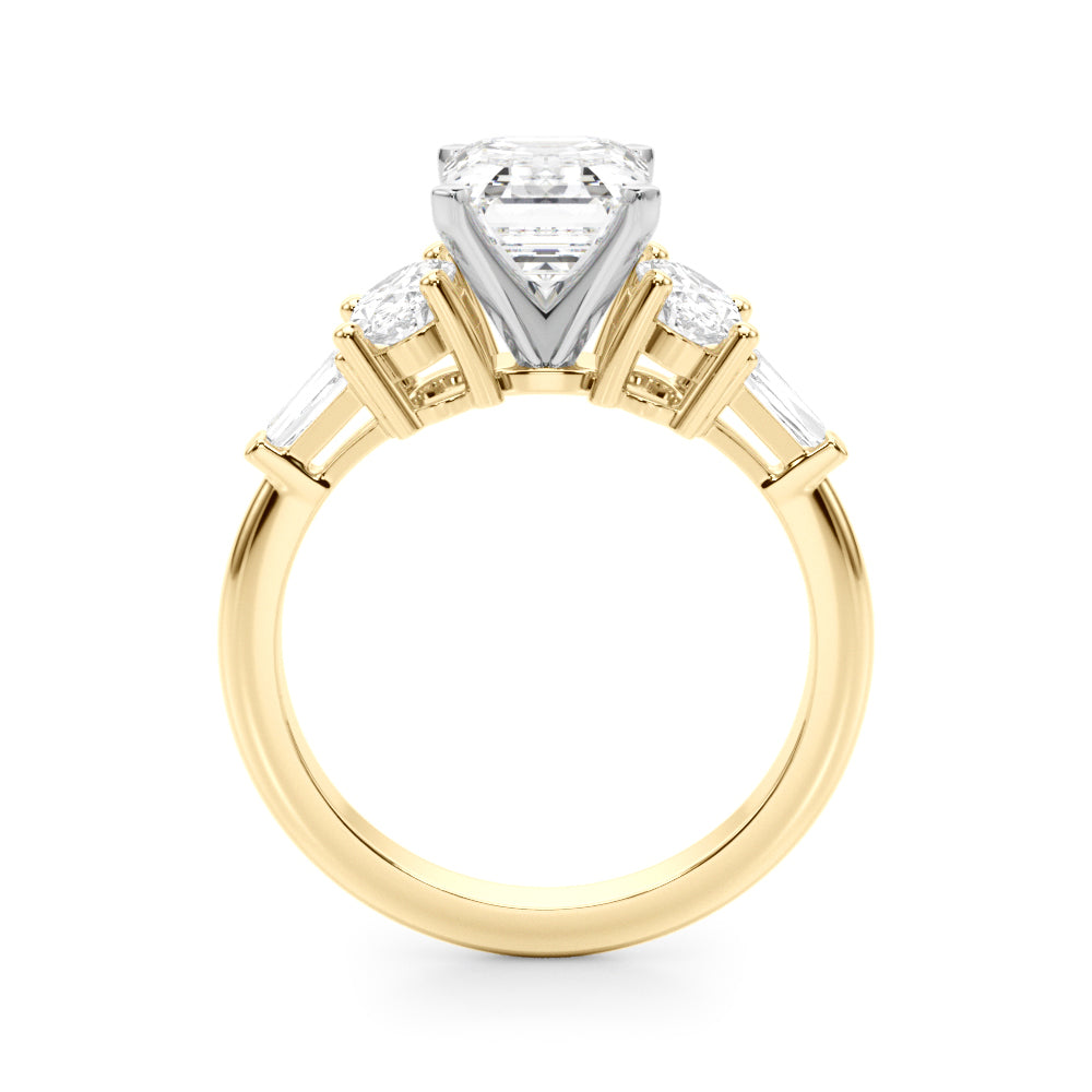 Iconic Tapered Baguette Sides Oval Diamond Engagement Ring — 9K/18K Gold & Platinum