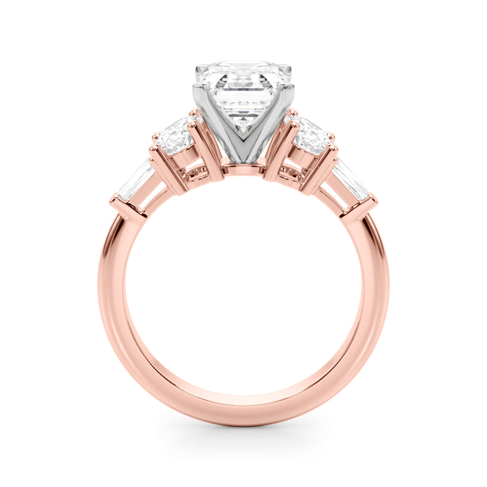 Iconic Tapered Baguette Sides Oval Diamond Engagement Ring — 9K/18K Gold & Platinum