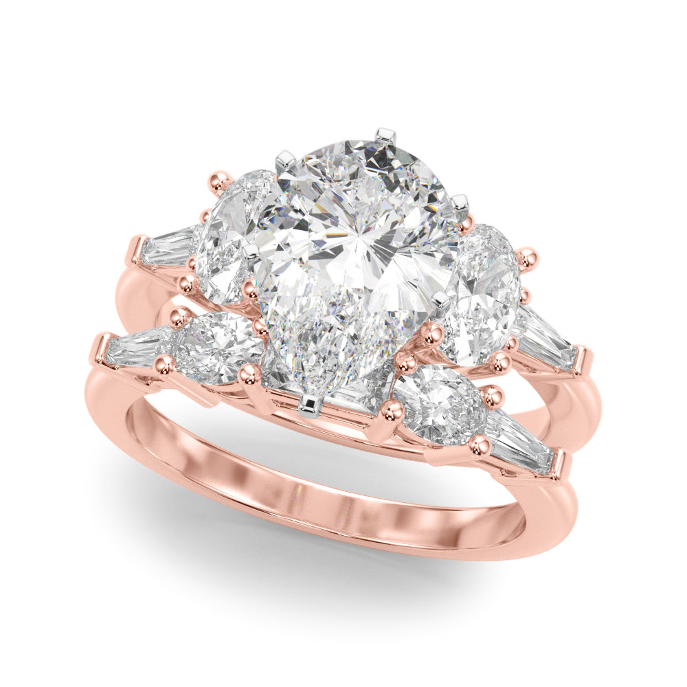 Iconic Tapered Baguette Sides Oval Diamond Engagement Ring — 9K/18K Gold & Platinum