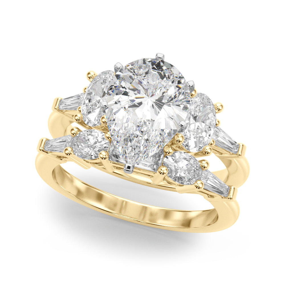 Iconic Tapered Baguette Sides Oval Diamond Engagement Ring — 9K/18K Gold & Platinum