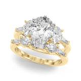 Iconic Tapered Baguette Sides Oval Diamond Engagement Ring — 9K/18K Gold & Platinum