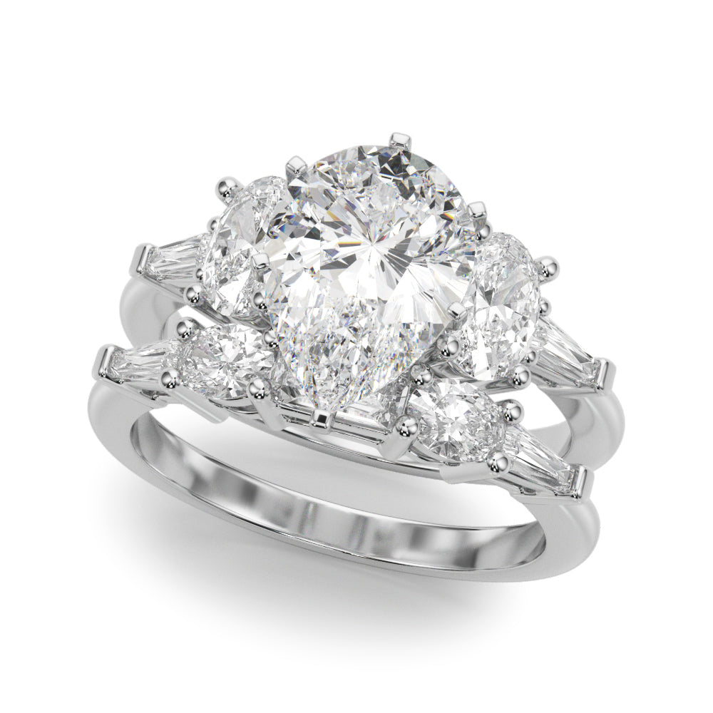 Iconic Tapered Baguette Sides Oval Diamond Engagement Ring — 9K/18K Gold & Platinum