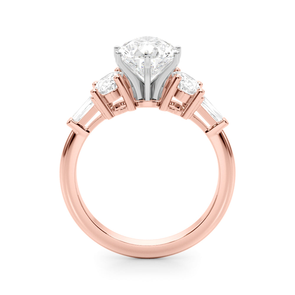 Iconic Tapered Baguette Sides Oval Diamond Engagement Ring — 9K/18K Gold & Platinum