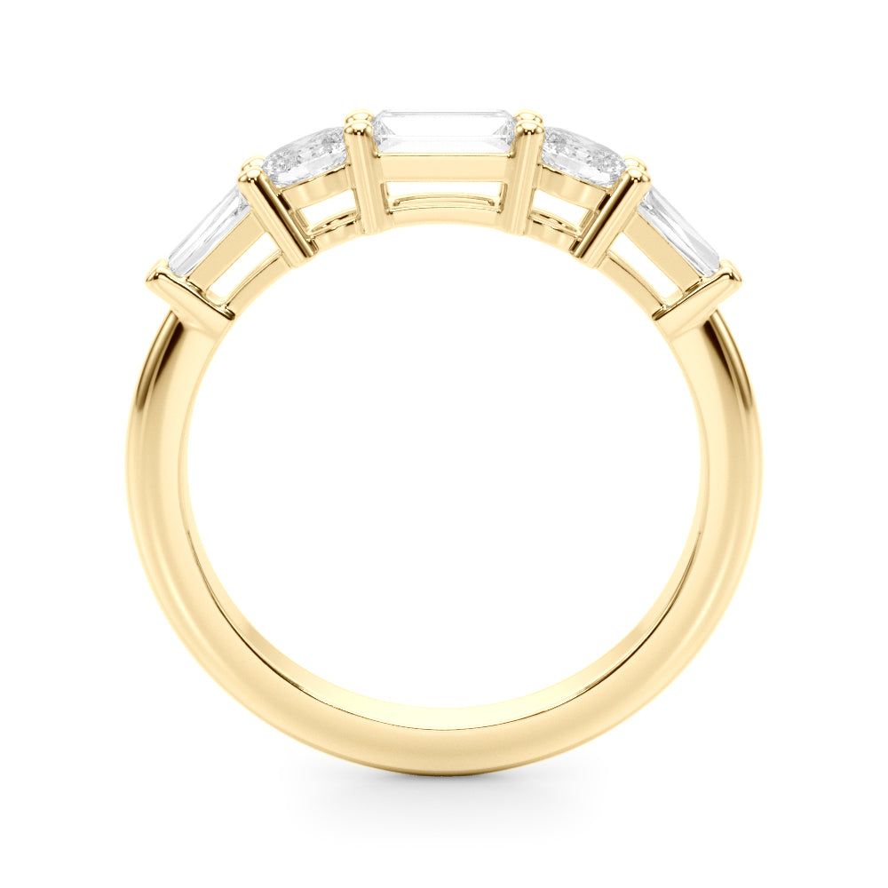 Baguette & Oval Half Eternity Ring in Gold & Platinum